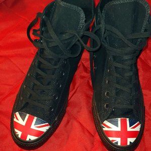 Blk UNion Jack Converse High Tops